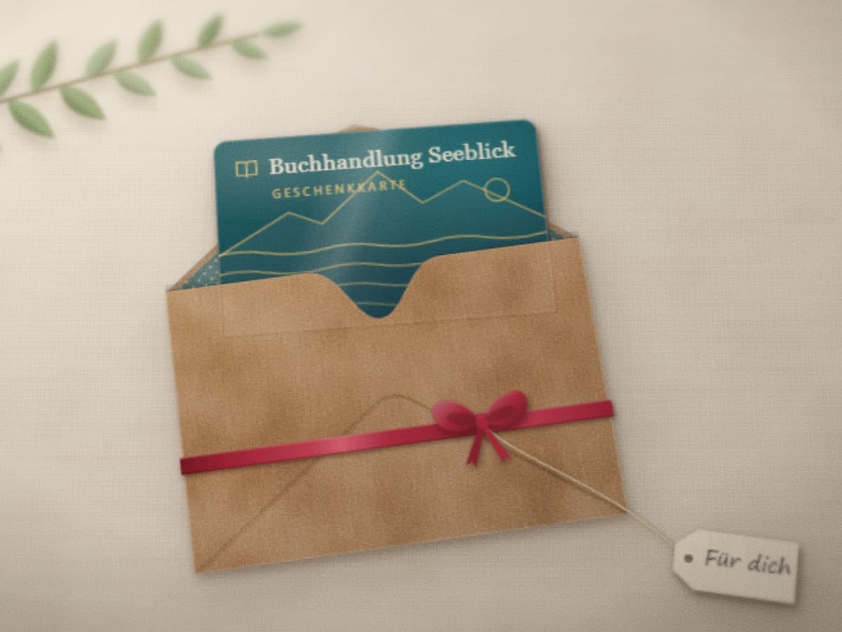 Eine Geschenkkarte, die aus einem Umschlag ragt
